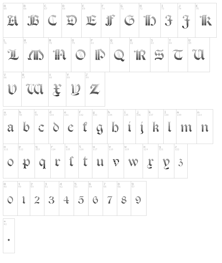 Salterio font map